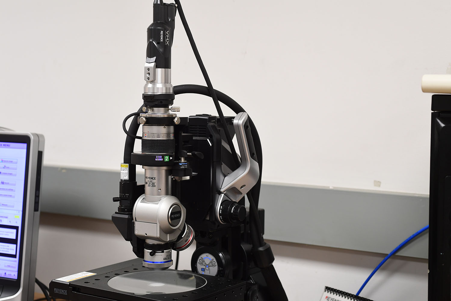 High-powered Keyence digital microscope in Analytical & Physical Testing Lab at The Nonwovens Institue