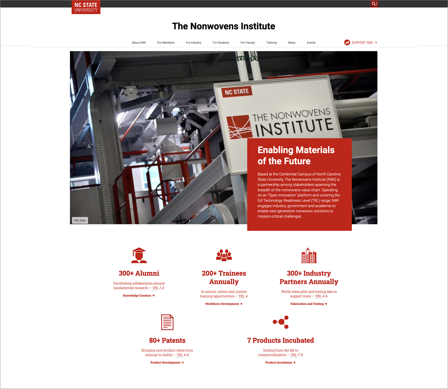 The Nonwovens Institute (NWI) Website Home Page