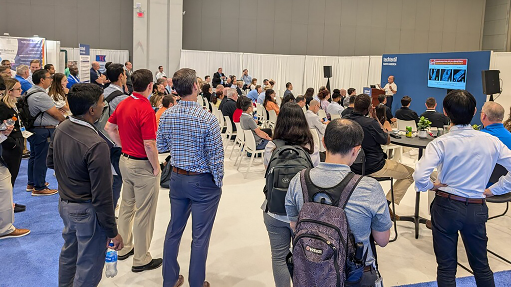 Behnam Pourdeyhimi presents a Tech Talk at Techtextil North America 2024.