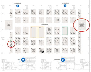 Graphic showing where NWI booth will be located at TechTextil 2026