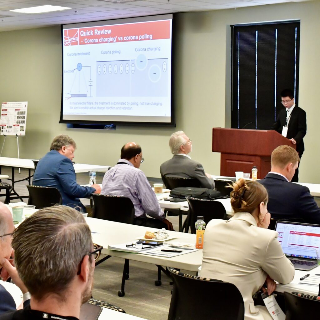 graduate student giving a presentation